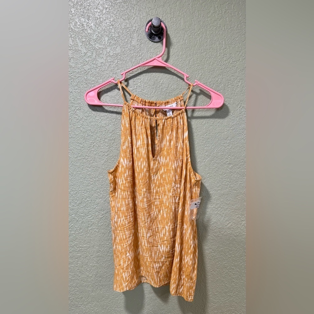 Nine West Mustard Patterned Tank Top